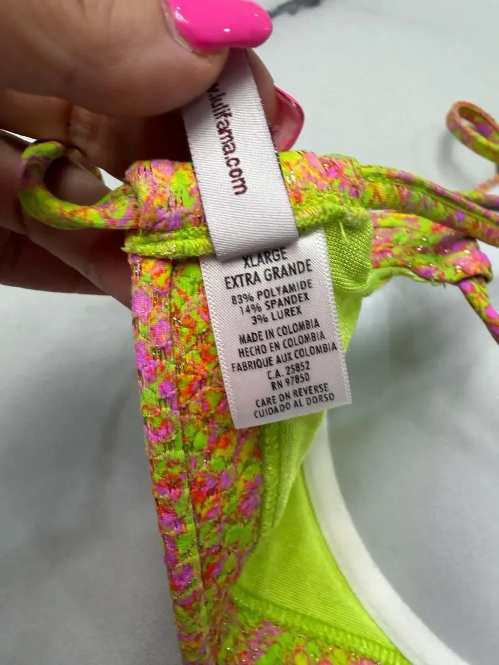 Luli Fama Born To Be Wild Underwire Top Size XL Multicolor Bikini